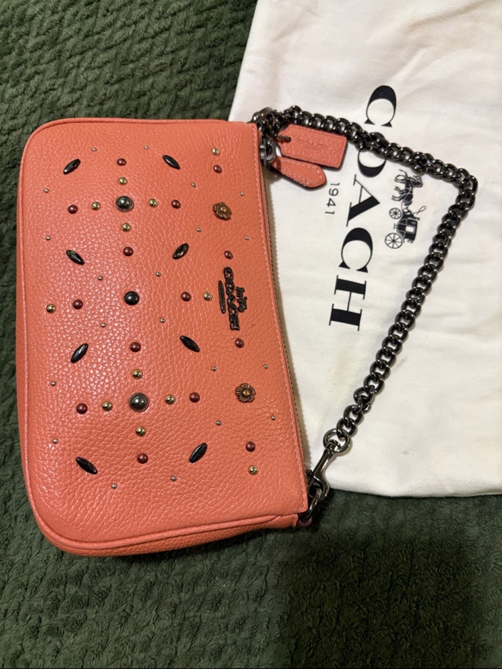 Coach Pink Studded Crossbody